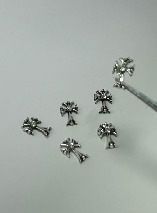 6pcs Silver Stone Cross